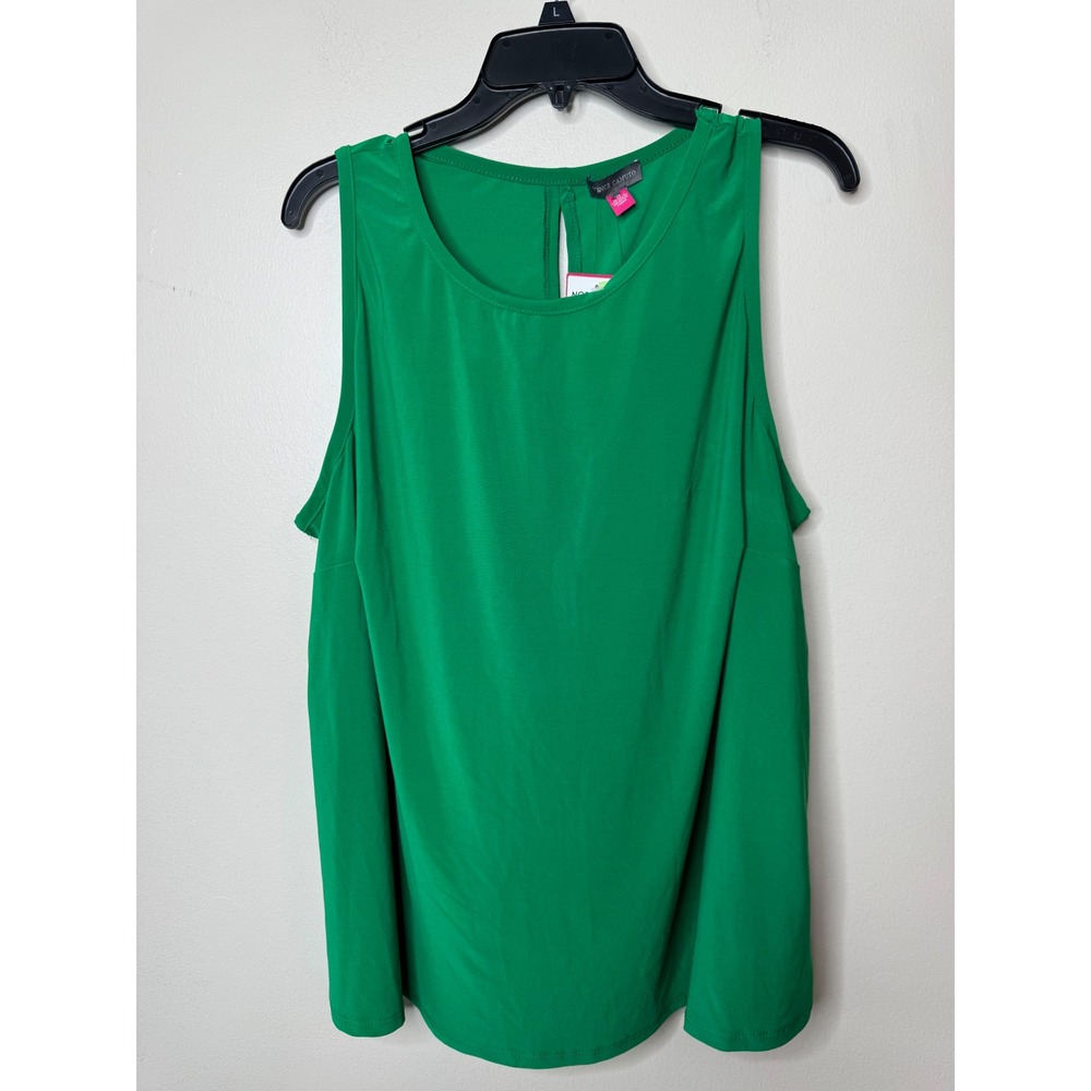 Vince Camuto Summer Green Sleeveless Keyhole Back Blouse